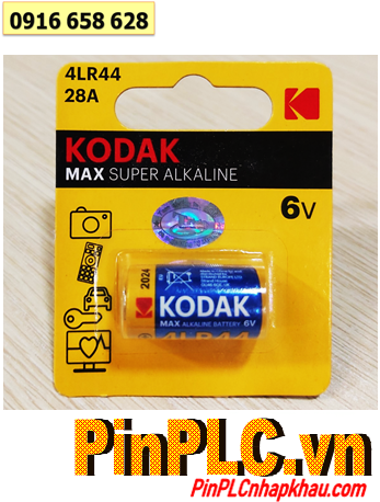 KODAK 4LR44, PX28A _Pin đo sáng KODAK 4LR44, PX28A MAX Super Alkaline 6v chính hãng /Loại Vỉ 1viên